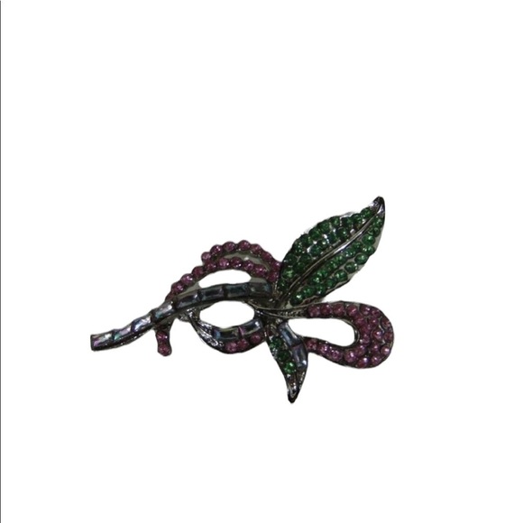 Jewelry - Brooch Pin Floral Multicolor Rhinestone